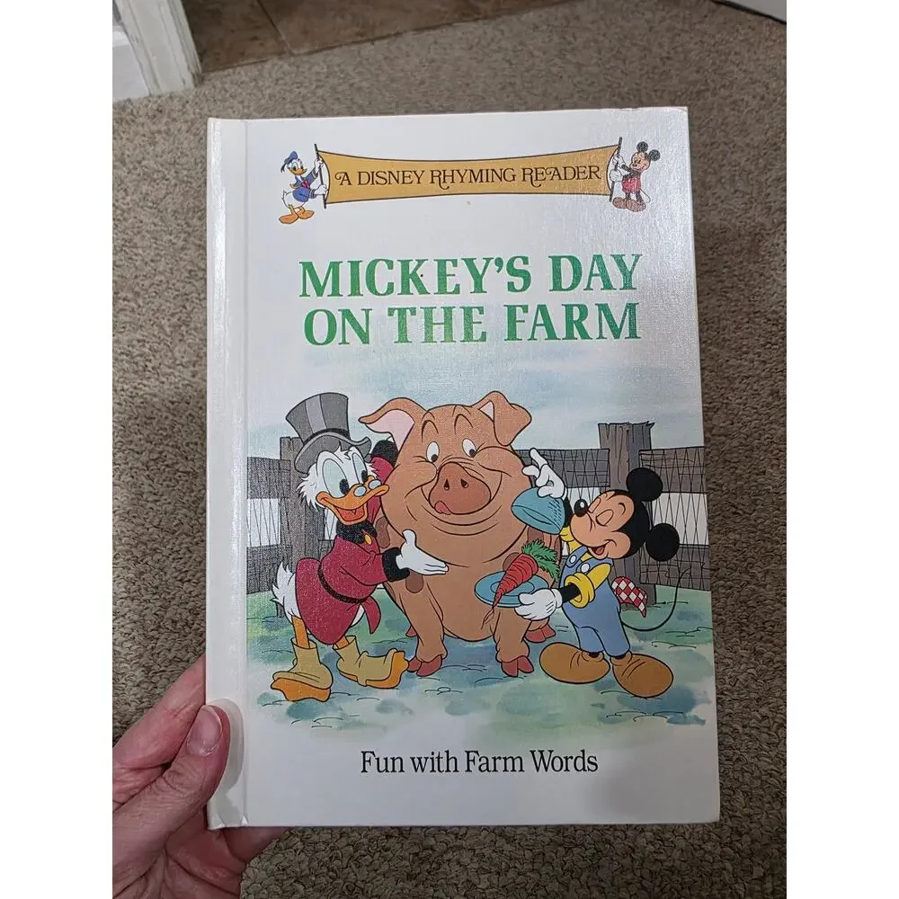 Lot Of 4 Disney Rhyming Reader Hardcover Books Pluto Mickey Donald VTG 1990s